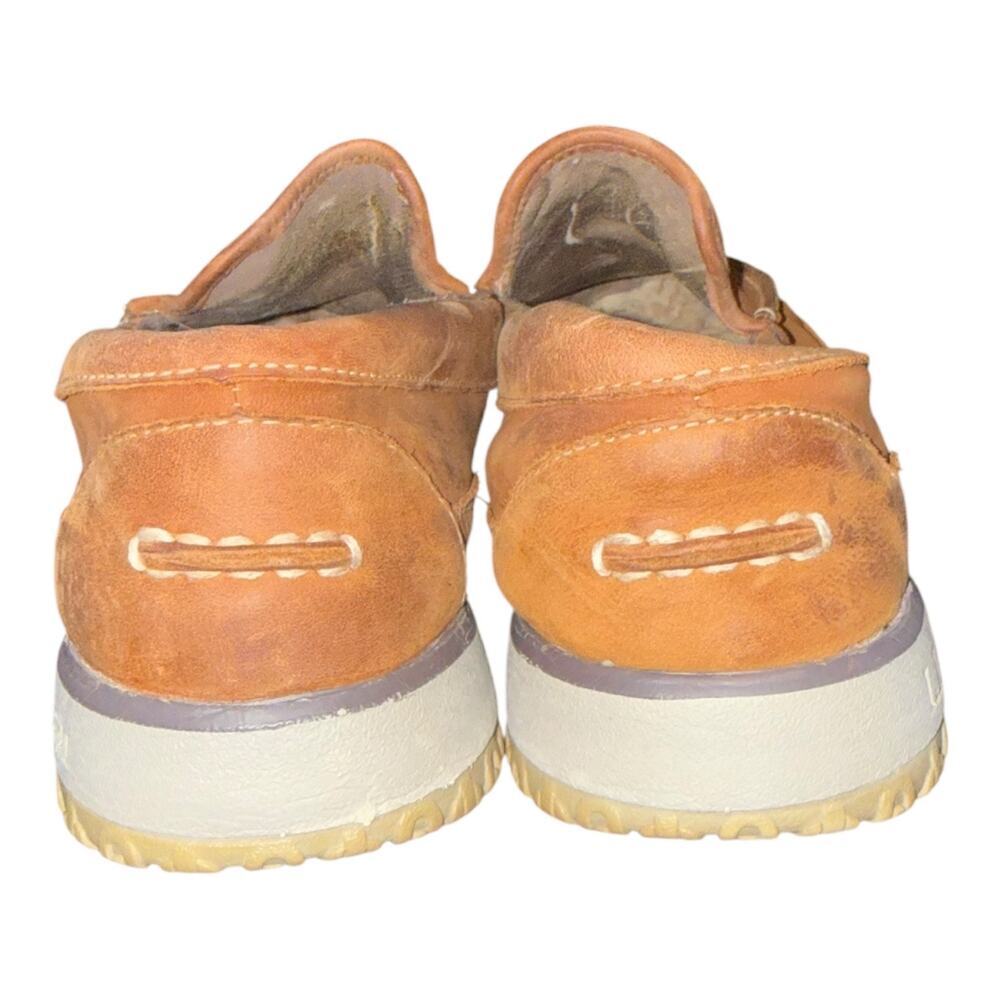 LL Bean Men’s All Week Slipper Mocs Brown Leather Shearling Lined Shoes Size 11M - Picture 6 of 9